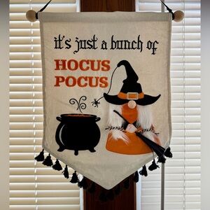 Hocus Pocus Witch Tapestry in Black and Orange
